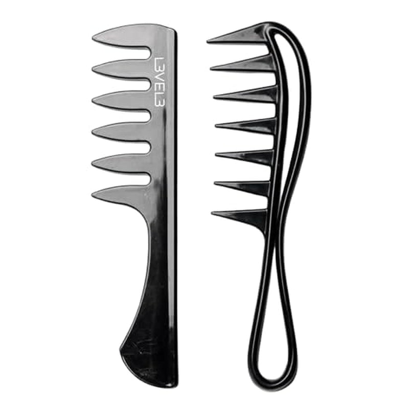 Styling Comb Set - Professional Salon Look - Lightweight and Ergonomic - Comfortable and Glides Easily - Level Three - 2Pc