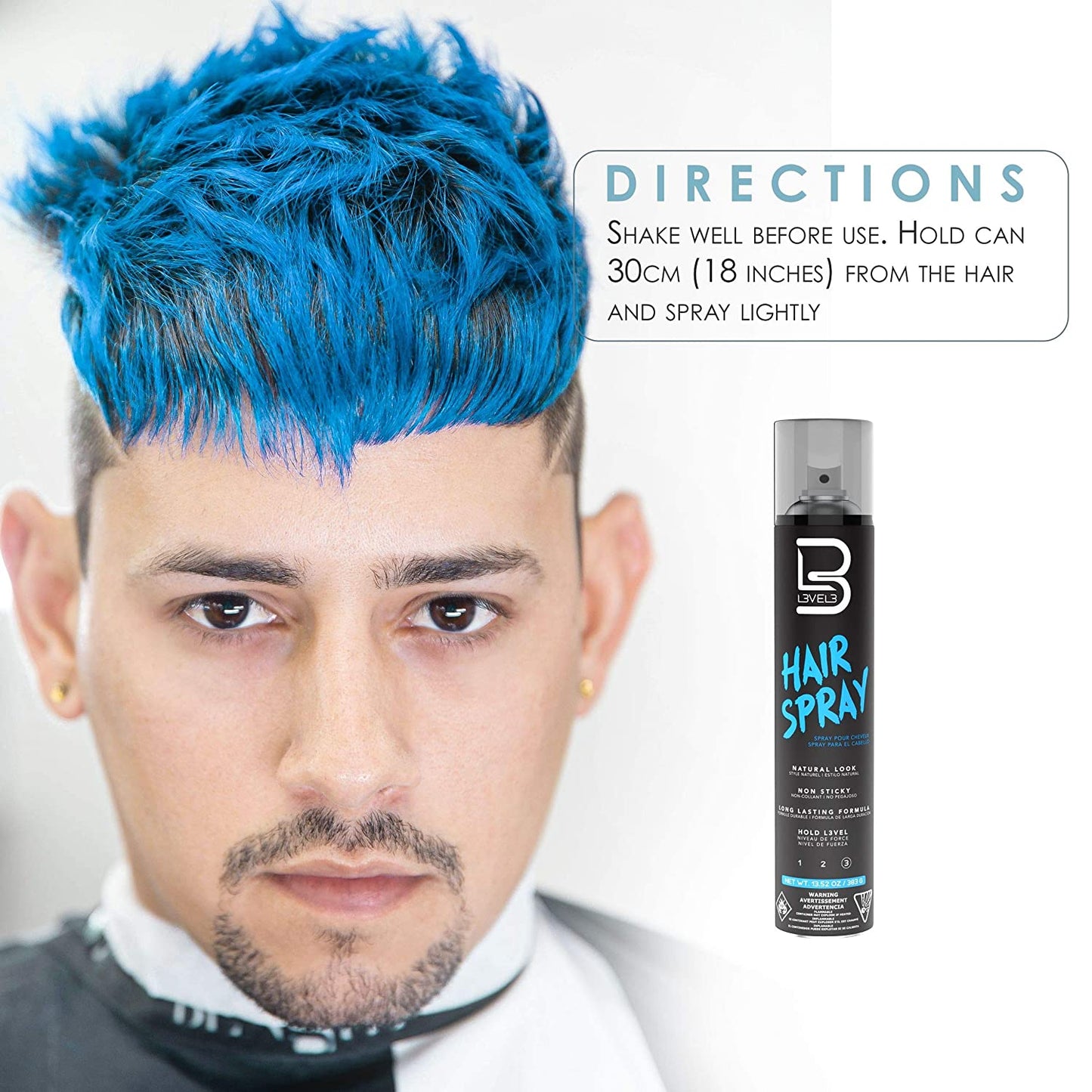 Level 3 Hair Spray - Long Lasting and Strong Hold - Great for Men and Women - Level Three - Suitable for All Hair Types (Hair Spray, 12.95 Fl Oz (Pack of 1)