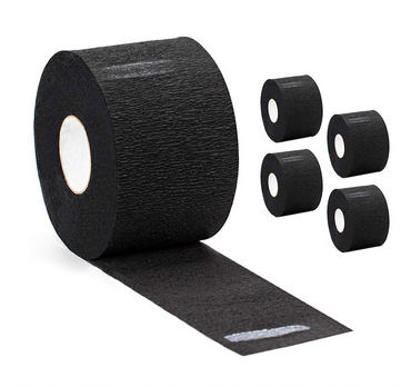 Fade District Pro Barber Neck Strips – 5 Roll Pack (500 Black Stretch Strips)
