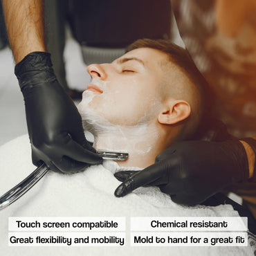 Level 3 Nitrile Gloves - Professional Heavy Duty Disposable Gloves - Latex Free - Fits Snug - Box of 100