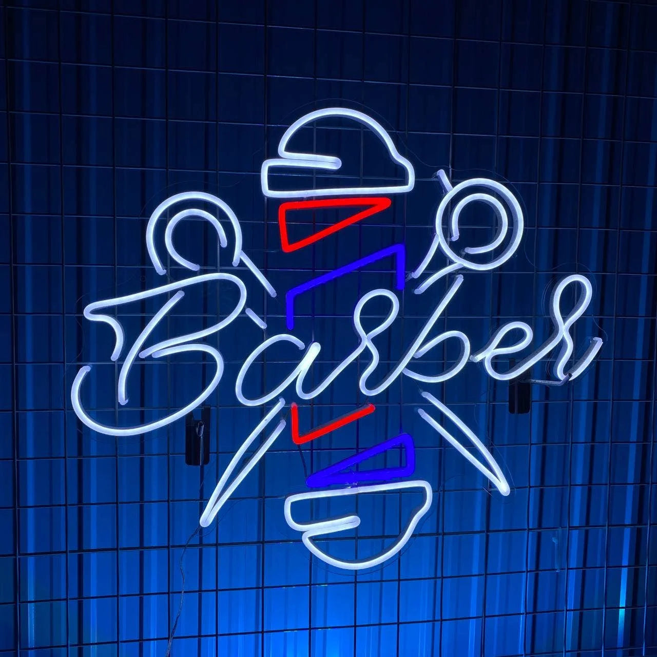 Barber Shop Neon Sign, Hair Salon Acrylic Sign, Barber Sign