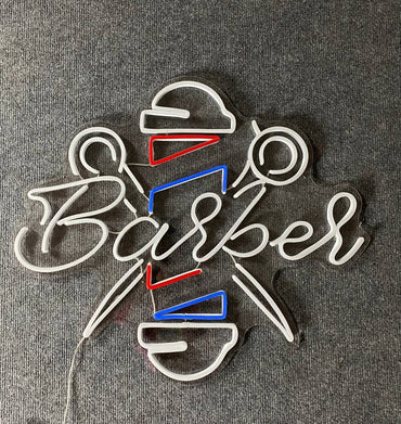 Barber Shop Neon Sign, Hair Salon Acrylic Sign, Barber Sign