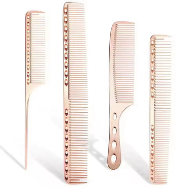 4Pcs/Pack Metal Comb Set Barber Comb Stainless Steel Blending Comb Fine Styling Cutting Comb Flat Top Clipper Comb