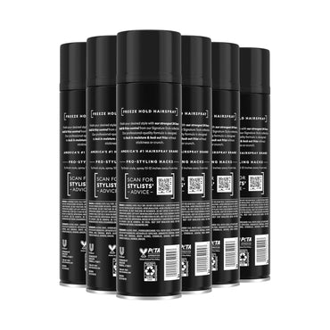 Hairspray Pack of 6 Freeze Hold for 24-Hour Frizz Control and All-Day Humidity Resistance 11 Fl Oz