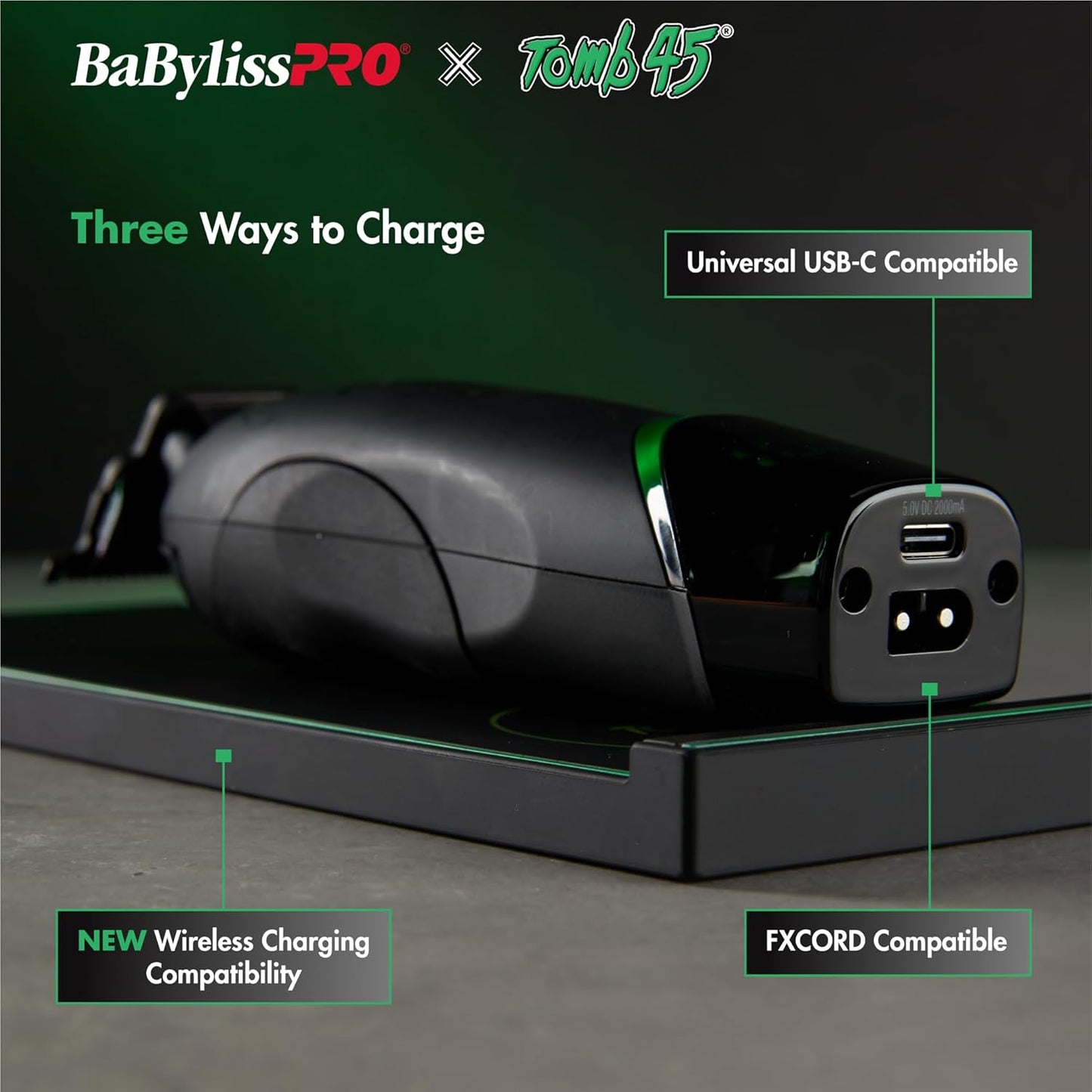 X Tomb45 Wireless-Charging Hair Trimmer for Men
