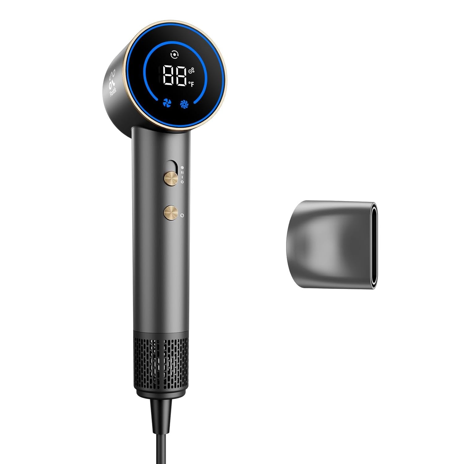 Sonicdry H10 APEX 80% Faster Drying with 110,000 RPM Brushless Motor Hair Dryer, 56Db Low-Noise, 0.74Lb Lightflow Blow Dryer, Ionic Tech for Travel, Home, Salon - Grey