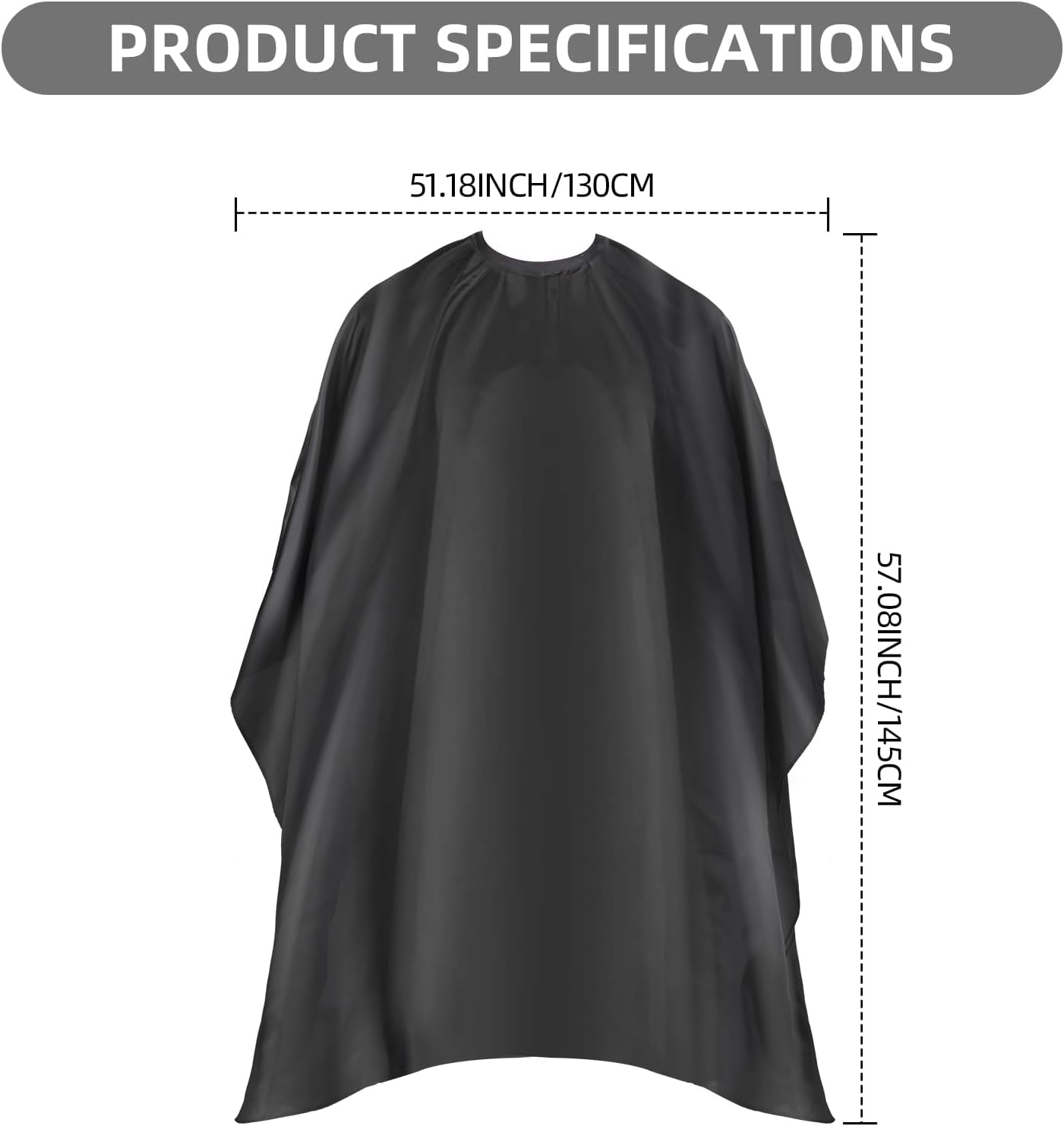 Professional Hair Cutting Cape with Adjustable Snap Closure, Salon Barber Cape,W
