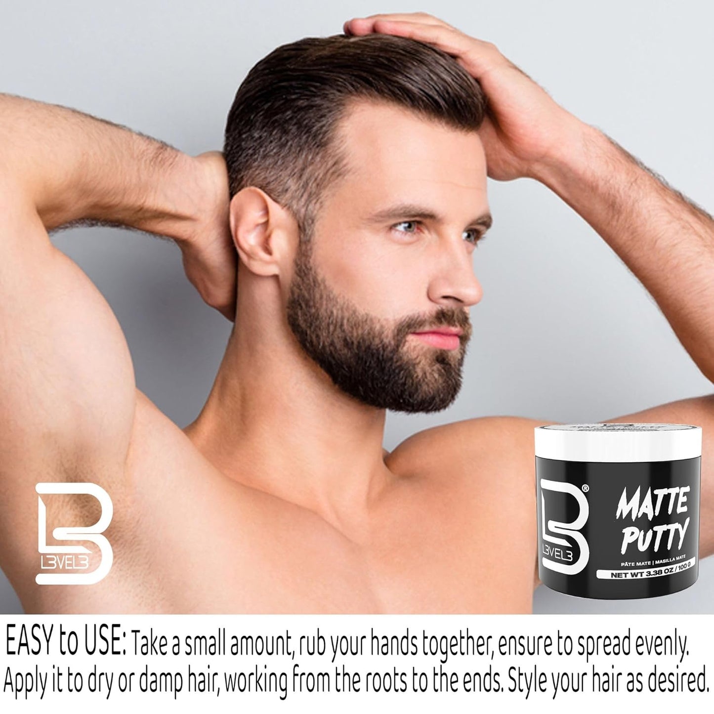 Level 3 Matte Putty - Grooming Hair Product for Women and Men - Hair Texturizing Putty with Matte Finish (3.5 Ounce (Pack of 1))
