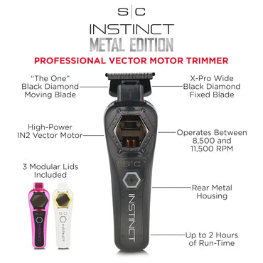 Stylecraft Instinct Professional Cordless Hair Trimmer with IN2 Vector Motor, Intuitive Torque Control & Precision Black Diamond Blades