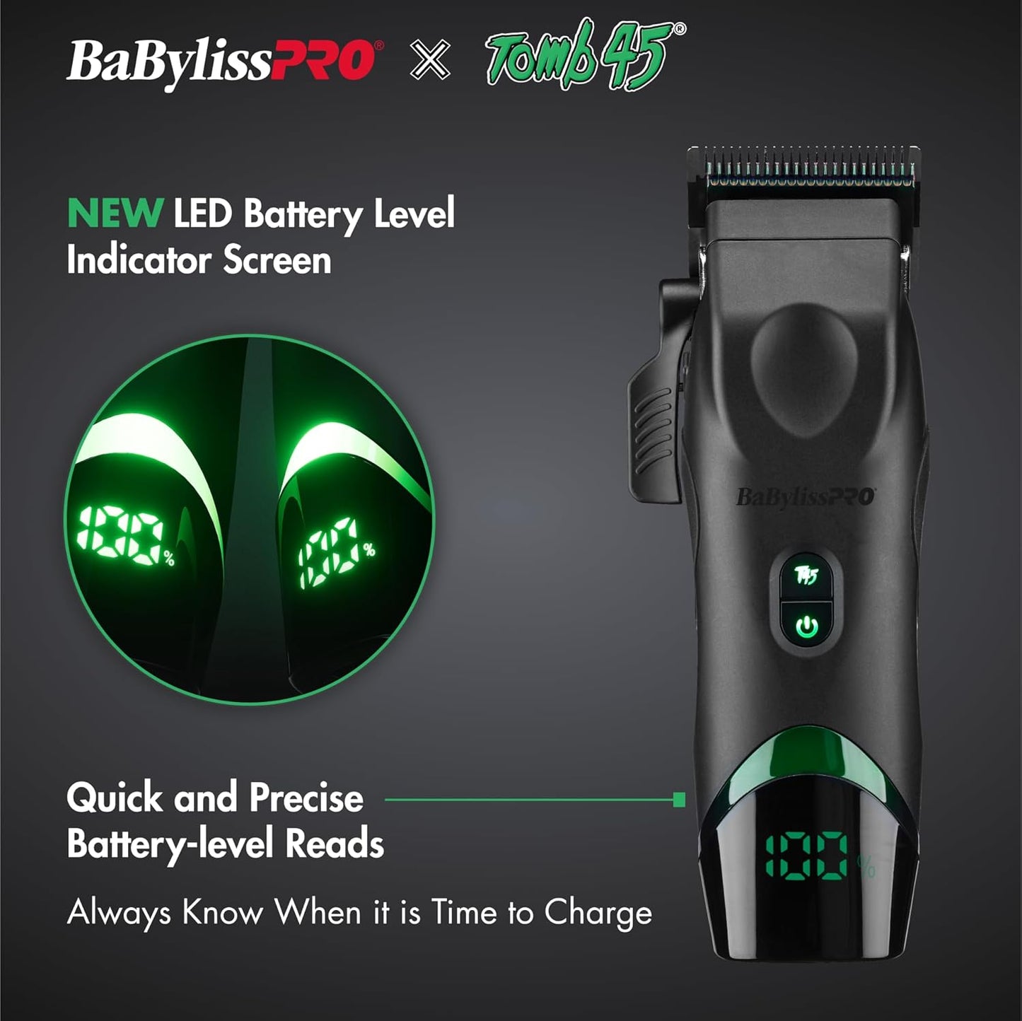 X Tomb45 Wireless-Charging Hair Clipper for Men