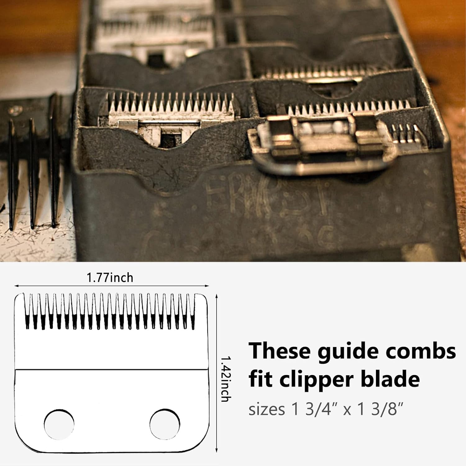 Mega Hair Clipper Guards, 8Pcs Gray, Fits Most Wahl Full Size Hair Clippers (3 Inch 8Pcs)