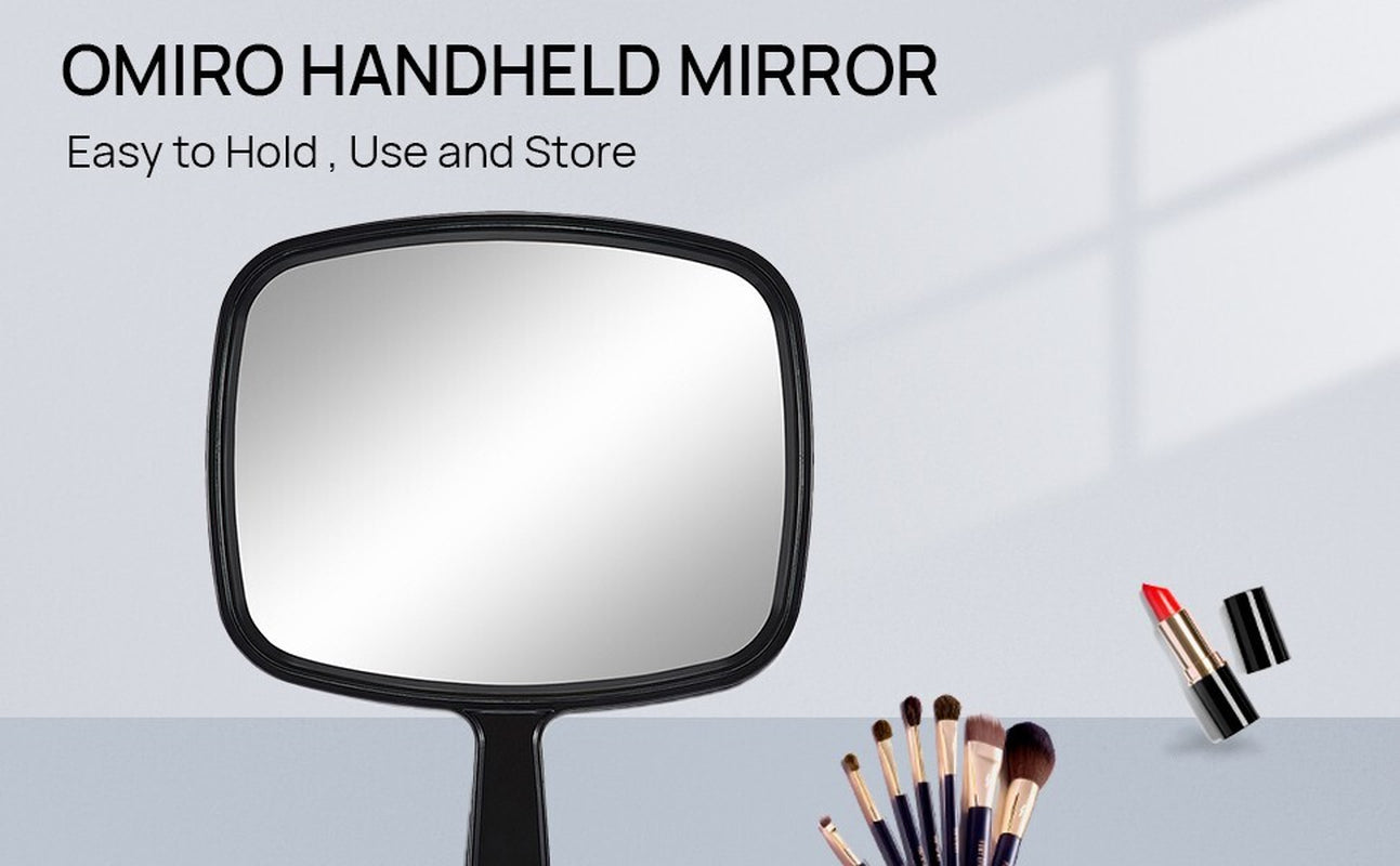 Hand Held Mirror Extra Large for Barber Lady Makeup Beauty Cosmetic with Handle