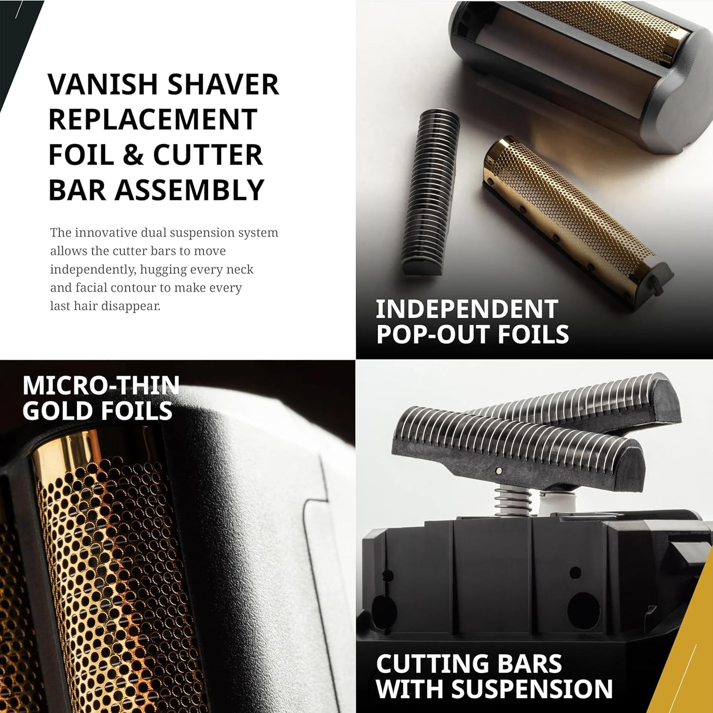 5 Star Vanish Shaver, Cordless, Lithium-Ion Battery, Pop-Out Foil Bars, Ergonomic Design, 100+ Minute Runtime