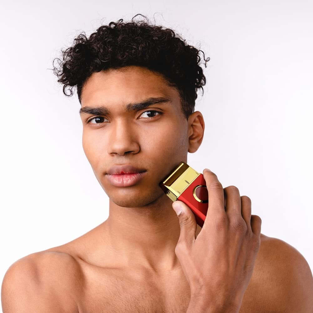 Uno Cordless Single Foil Shaver, Mini Travel Size, Portable, Gold Titanium Premium Head, Turbocharged Motor