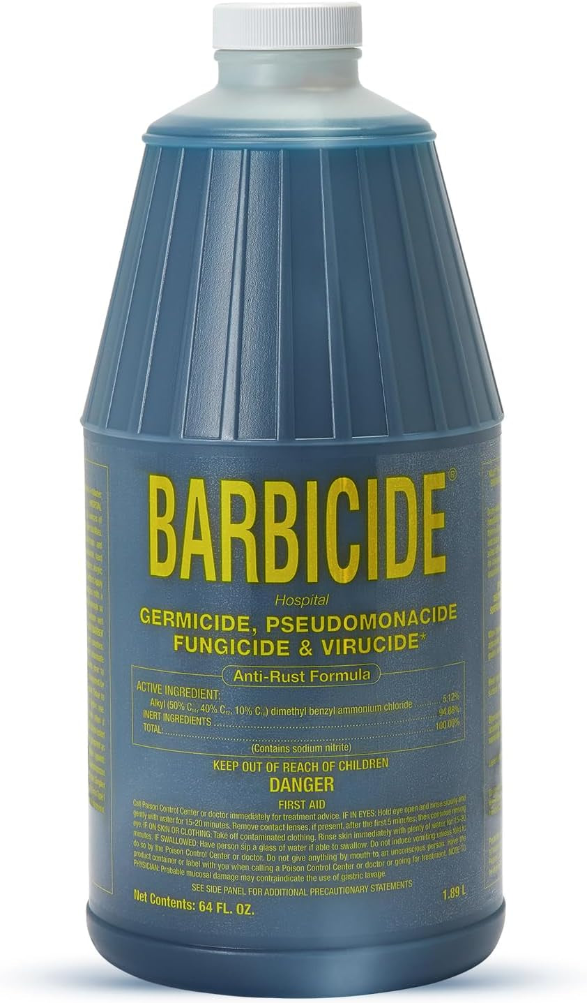 Half Gallon Disinfectant Concentrate | Epa-Registered, Hospital-Grade Germicide for Salons & Barbershops | Anti-Rust Solution for Shears, Combs & Professional Tools | Epa-Registered