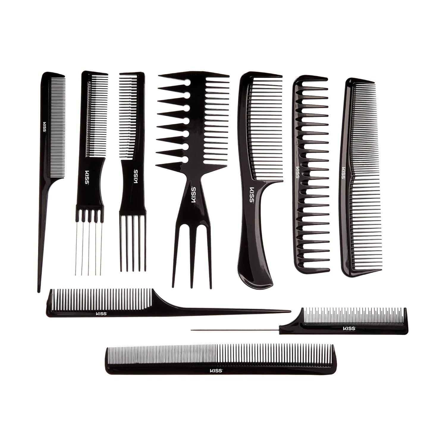 KISS Professional 10-Pc Comb Set-Detangle & Style Assortment