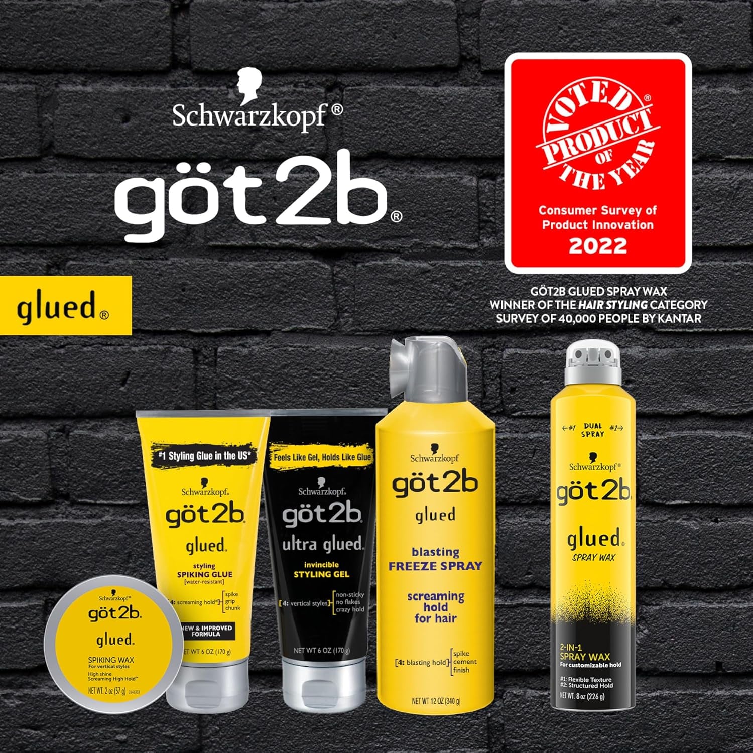 Glued Blasting Freeze Hairspray, 12 Oz, Pack of 2