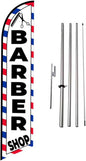 Barber Shop Haircuts 15Ft Feather Banner Swooper Flag Kit - INCLUDES 15FT POLE KIT W/Ground SPIKE