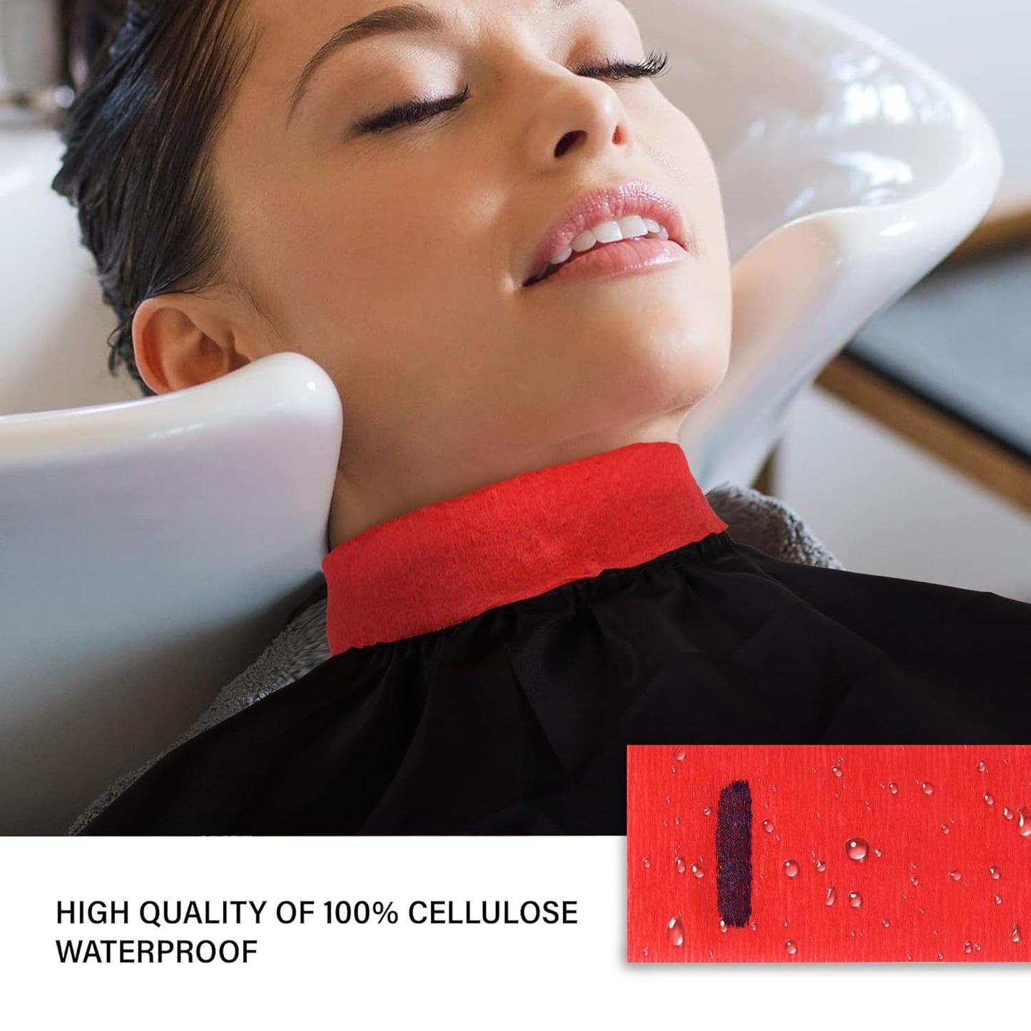 Stretchy Barber Paper Neck Strips - 5 Rolls & 500 Disposable Bands, Professional Hairdressing Accessory Tool