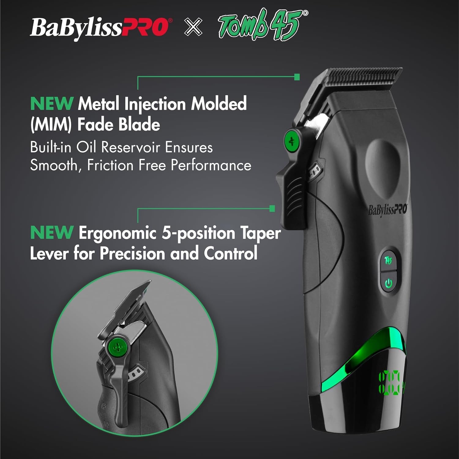 X Tomb45 Wireless-Charging Hair Clipper for Men