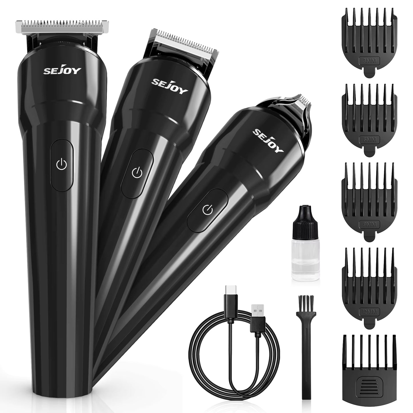 Men'S Electric Hair Clipper USB Rechargeable Carving Clipper Cordless Hair Trimmer Hair Cutting Machine 4 Pcs Limit Combs