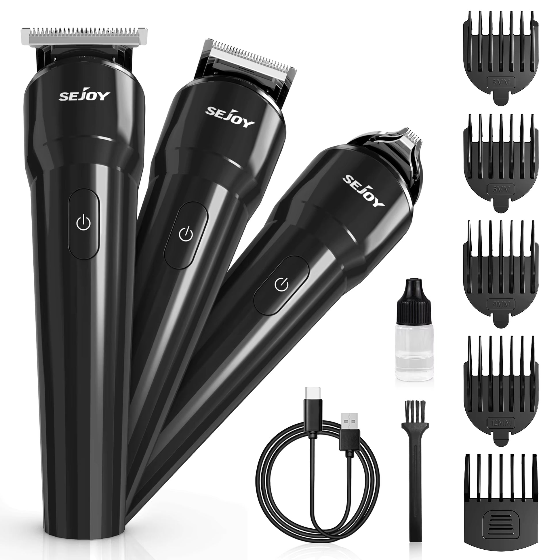 Men'S Electric Hair Clipper USB Rechargeable Carving Clipper Cordless Hair Trimmer Hair Cutting Machine 4 Pcs Limit Combs