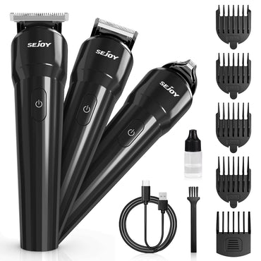 Men'S Electric Hair Clipper USB Rechargeable Carving Clipper Cordless Hair Trimmer Hair Cutting Machine 4 Pcs Limit Combs