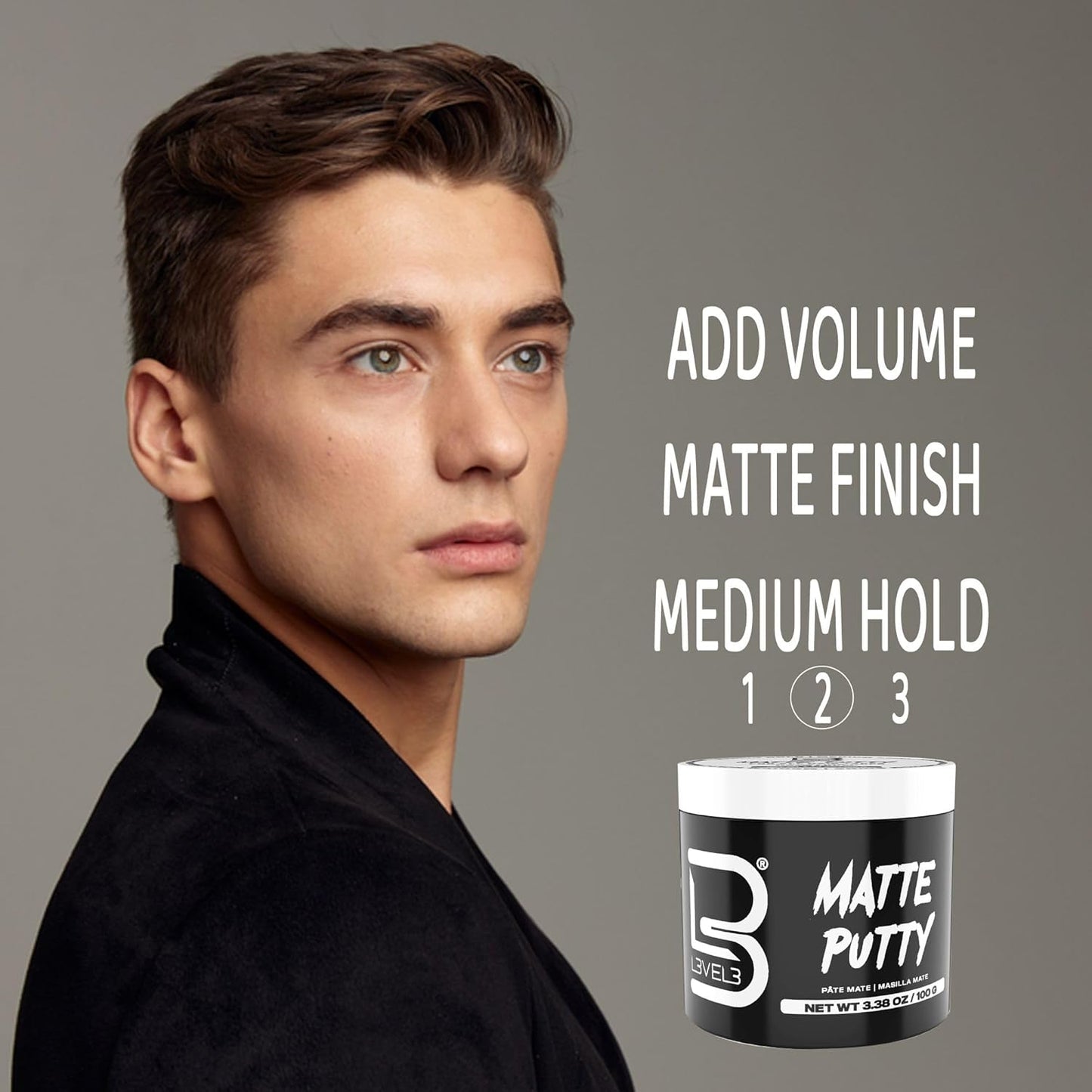 Level 3 Matte Putty - Grooming Hair Product for Women and Men - Hair Texturizing Putty with Matte Finish (3.5 Ounce (Pack of 1))