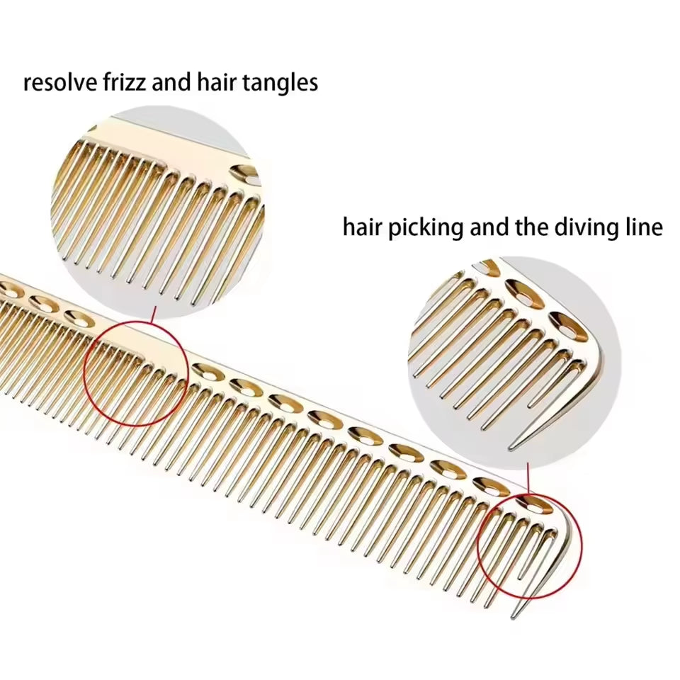 4Pcs/Pack Metal Comb Set Barber Comb Stainless Steel Blending Comb Fine Styling Cutting Comb Flat Top Clipper Comb