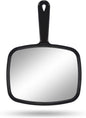 PROTECLE Hand Mirror, 10.3" L X 7.4" W Salon Barber Hairdressing Handheld Mirror with Handle, Square Black