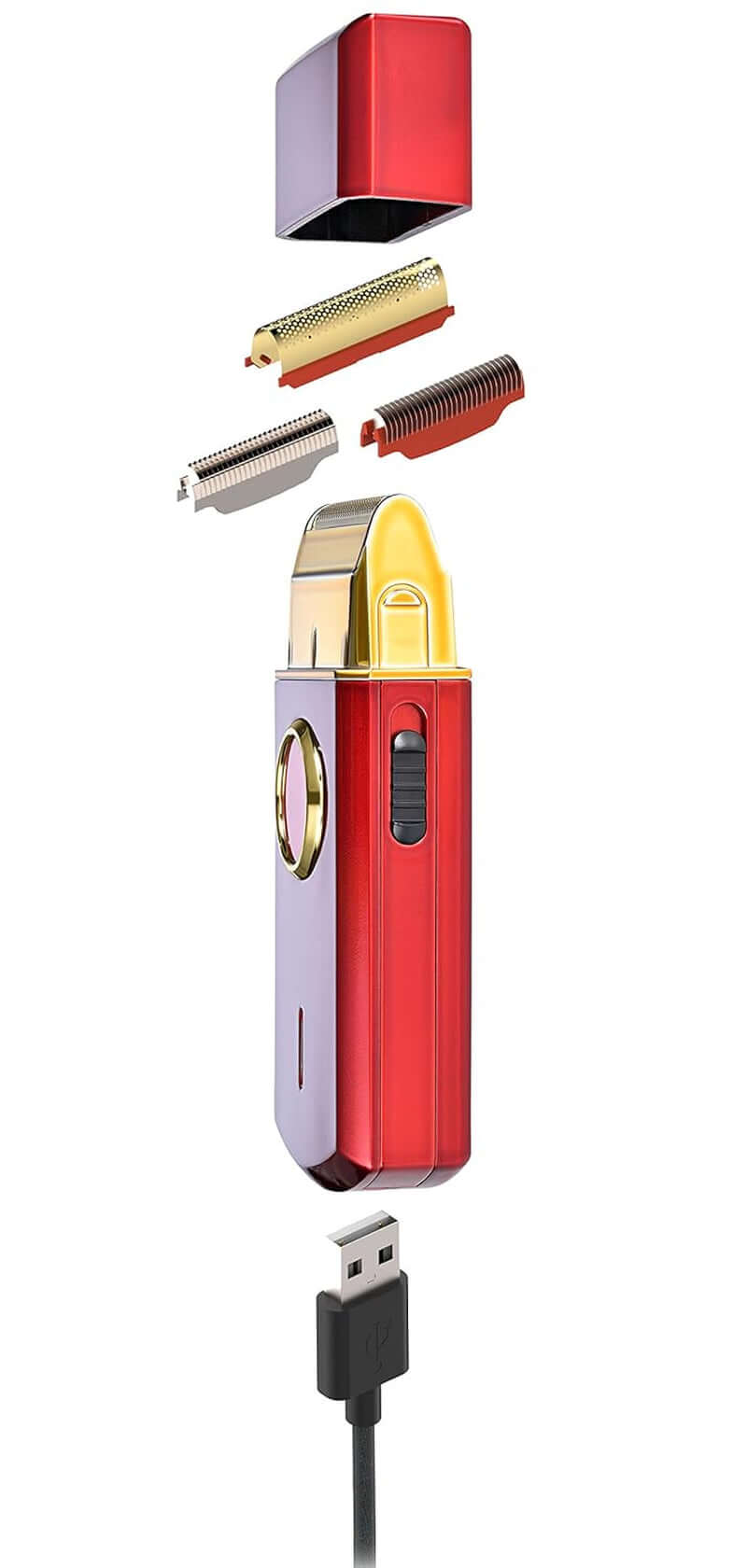 Uno Cordless Single Foil Shaver, Mini Travel Size, Portable, Gold Titanium Premium Head, Turbocharged Motor