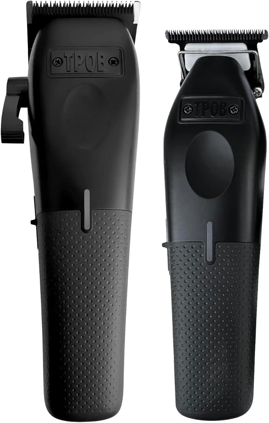 Play Barber Hair Clipper and Trimmer for Men 7500 RPM with Rubber Grips (Blackout 2 Set)
