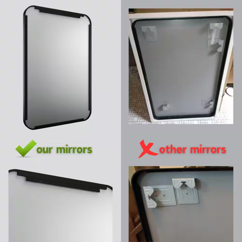 48 In. W X 32 In. H Rectangular Aluminum Framed Wall Bathroom Vanity Mirror in Silver