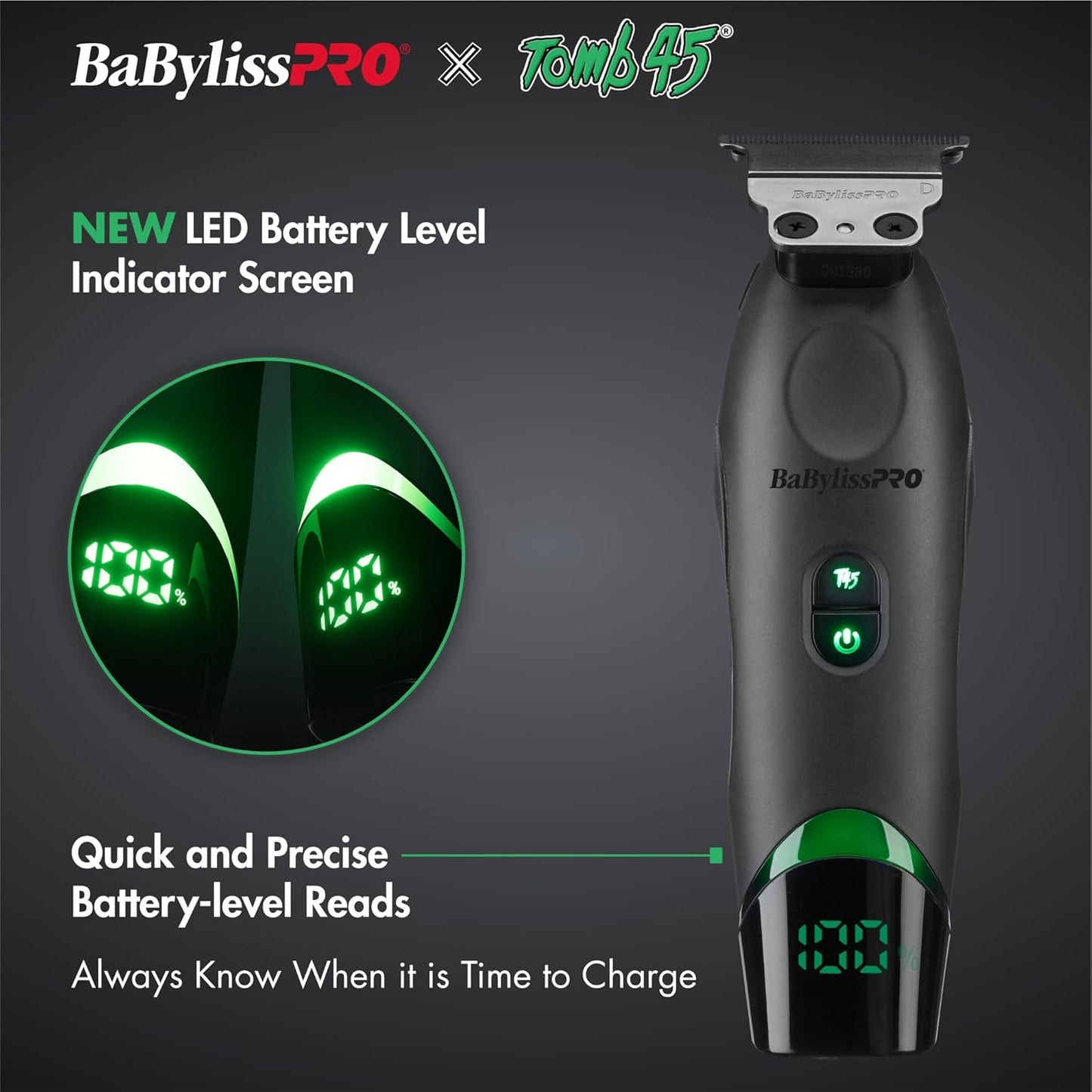 X Tomb45 Wireless-Charging Hair Trimmer for Men