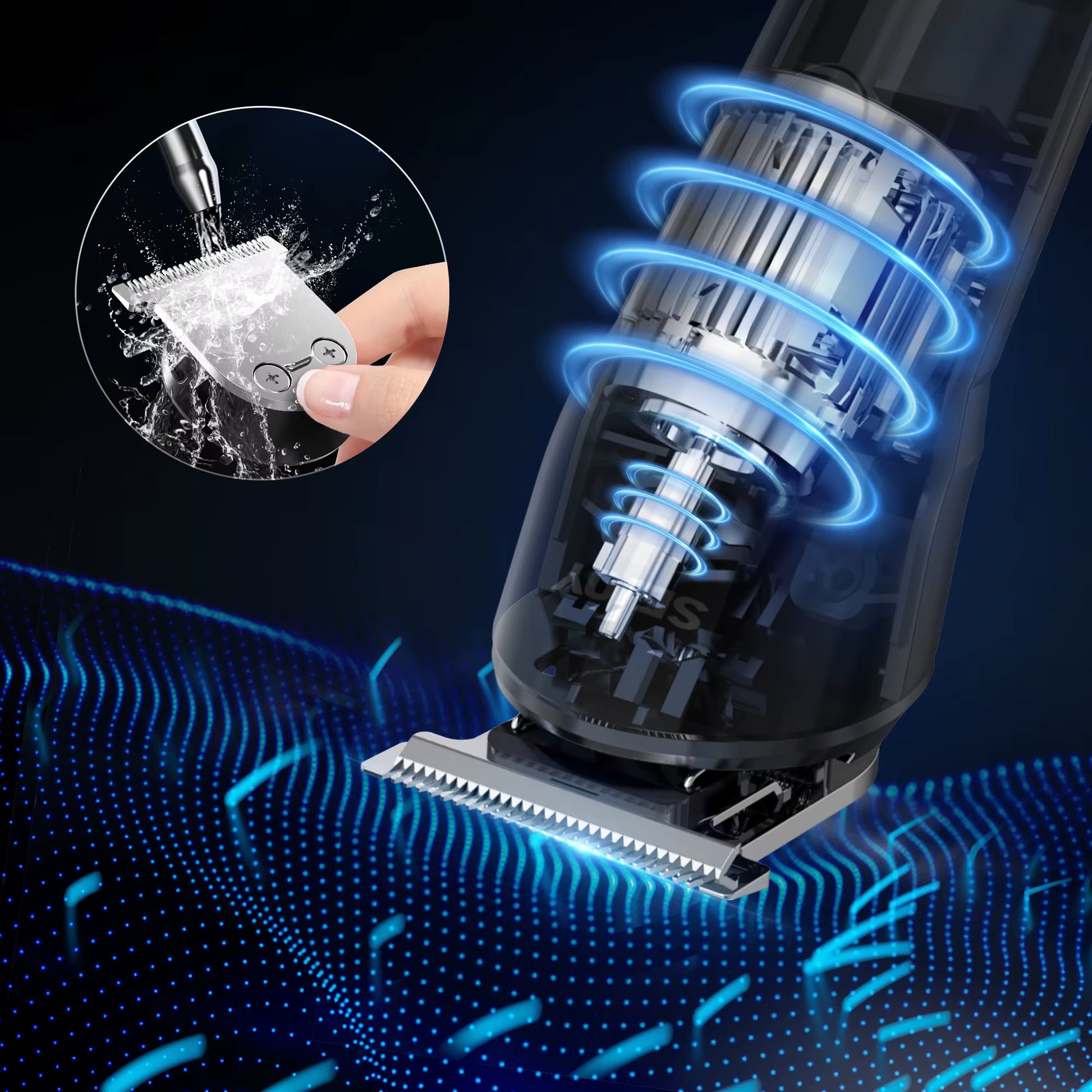 Men'S Electric Hair Clipper USB Rechargeable Carving Clipper Cordless Hair Trimmer Hair Cutting Machine 4 Pcs Limit Combs