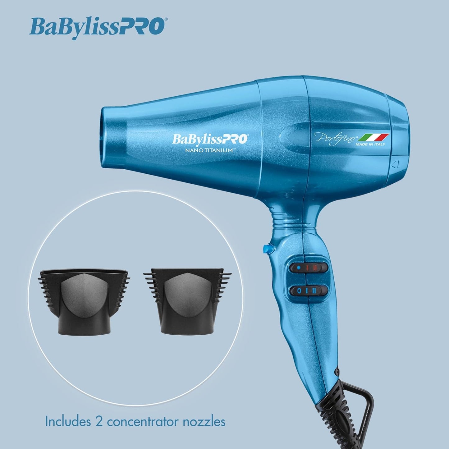 Nano Titanium Italian Portofino Hair Dryer - Professional 2000 Watt Blow Dryer