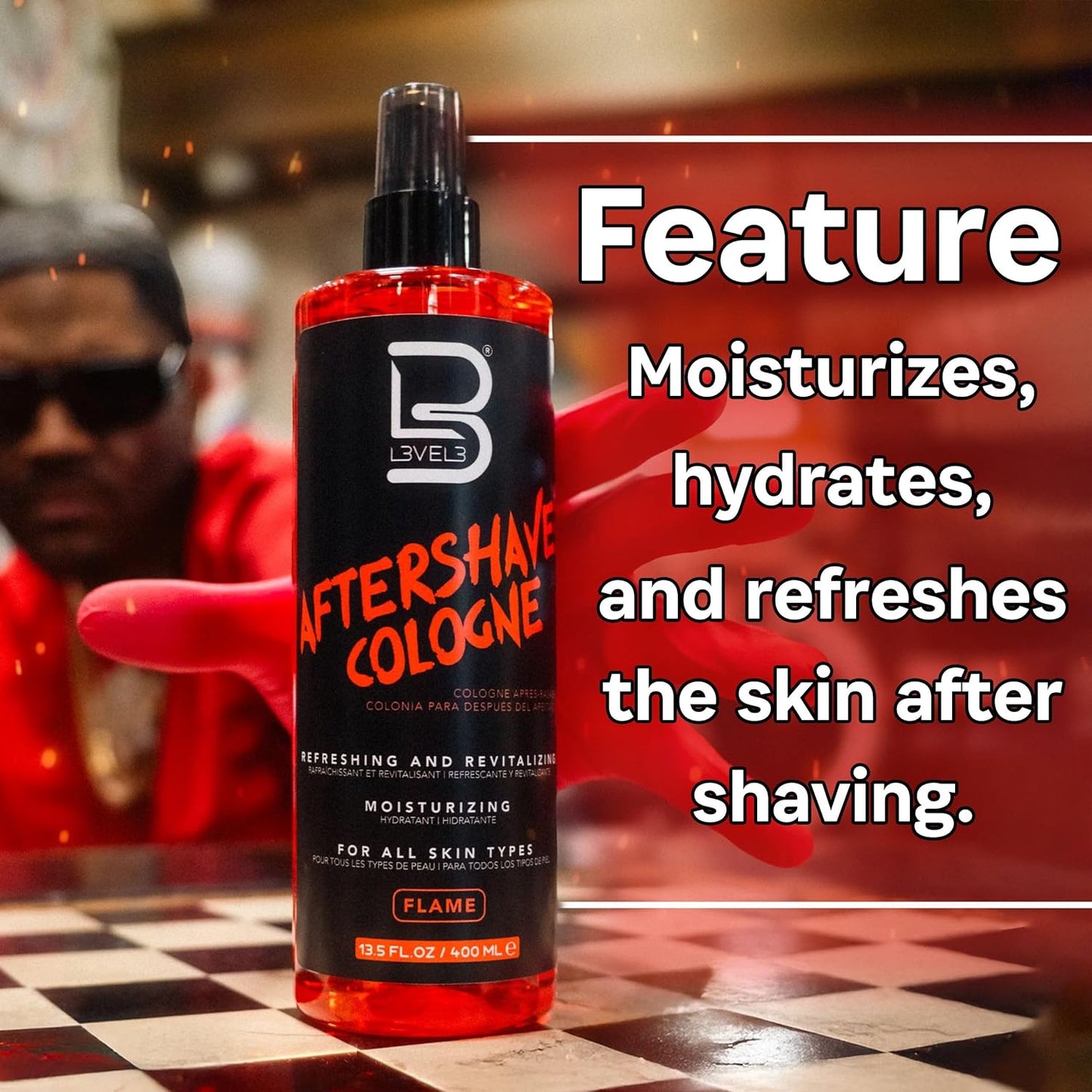 Level 3 after Shave Spray Cologne - Softens Skin - Refreshes and Relieves Face and Skin - Moisturizing Formula Level Three after Shaving