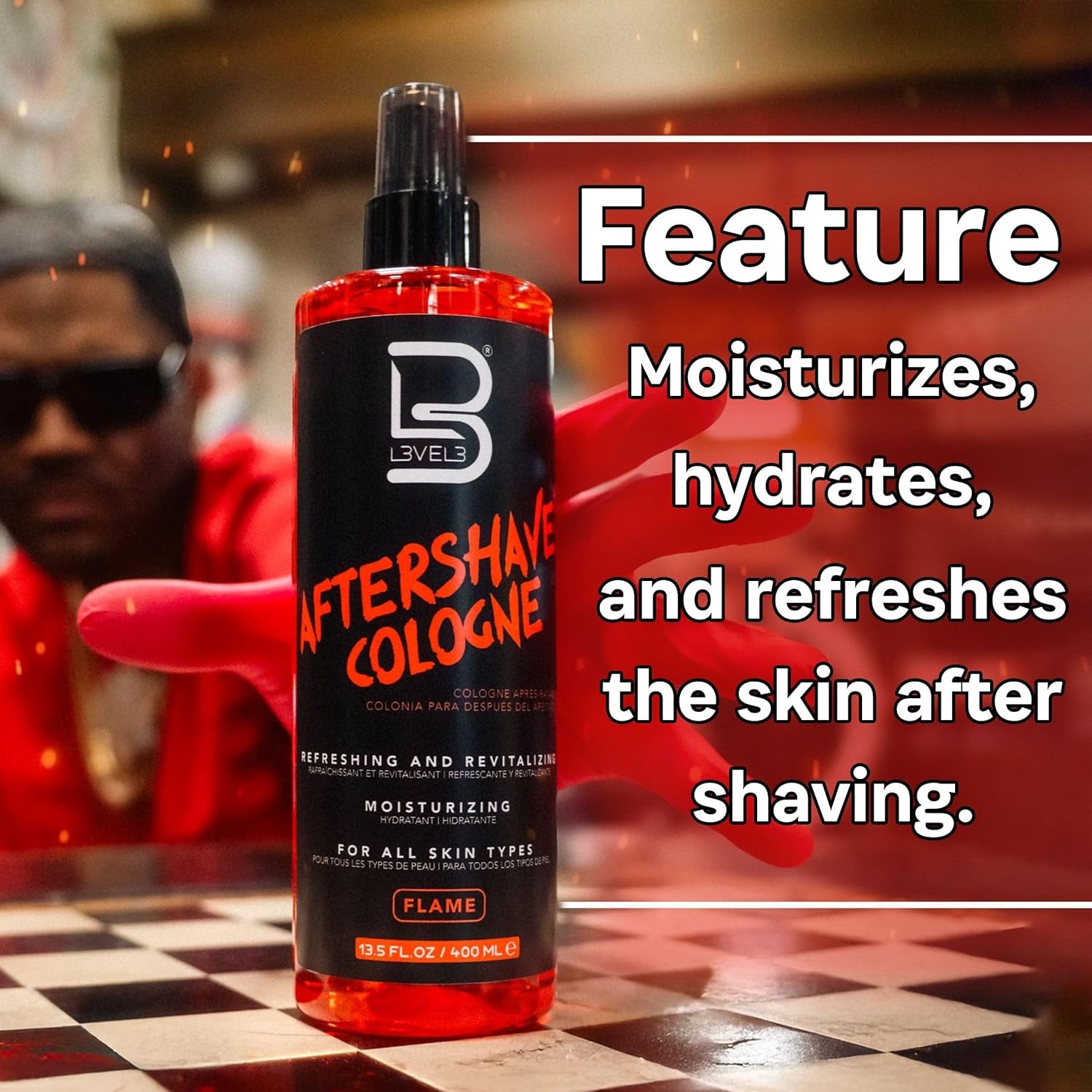 Level 3 after Shave Spray Cologne - Softens Skin - Refreshes and Relieves Face and Skin - Moisturizing Formula Level Three after Shaving