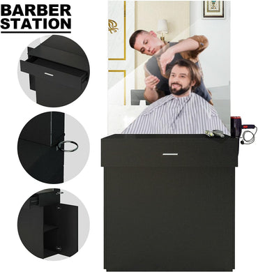 Wall Mount Salon Station Barber Stations Styling Station with Mirror Barber Beauty Spa Salon Equipment