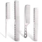 4Pcs/Pack Metal Comb Set Barber Comb Stainless Steel Blending Comb Fine Styling Cutting Comb Flat Top Clipper Comb
