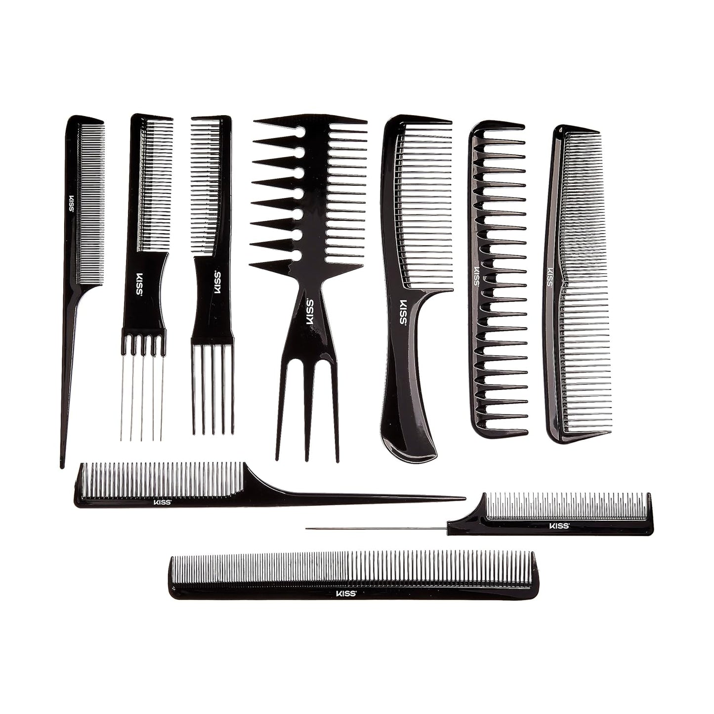 KISS Professional 10-Pc Comb Set-Detangle & Style Assortment