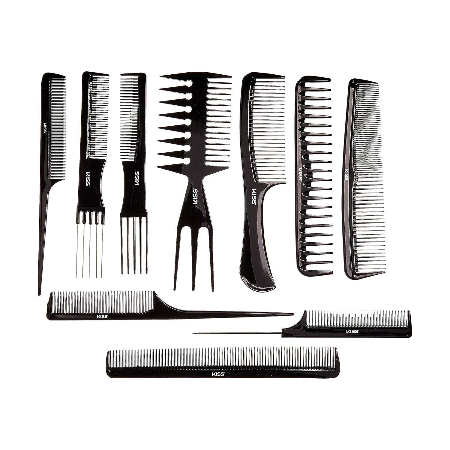 KISS Professional 10-Pc Comb Set-Detangle & Style Assortment
