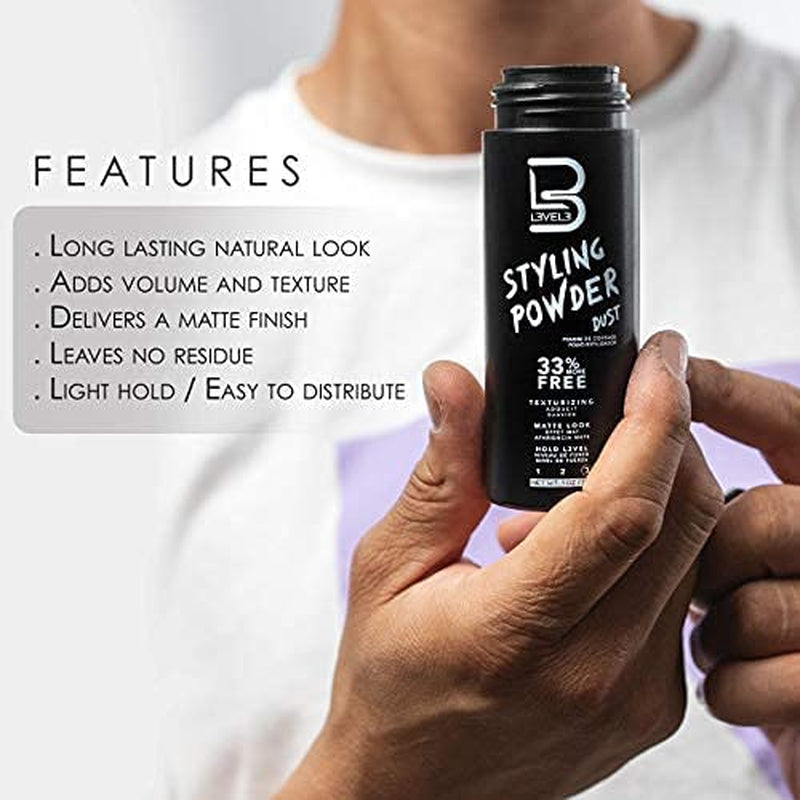 - Level 3 Paste - Long-Lasting Hold - Improves Strength and Volume of Hair - Protects against Hair Damage - Level Three Men Styling Product (Sample Powder Included, Paste)