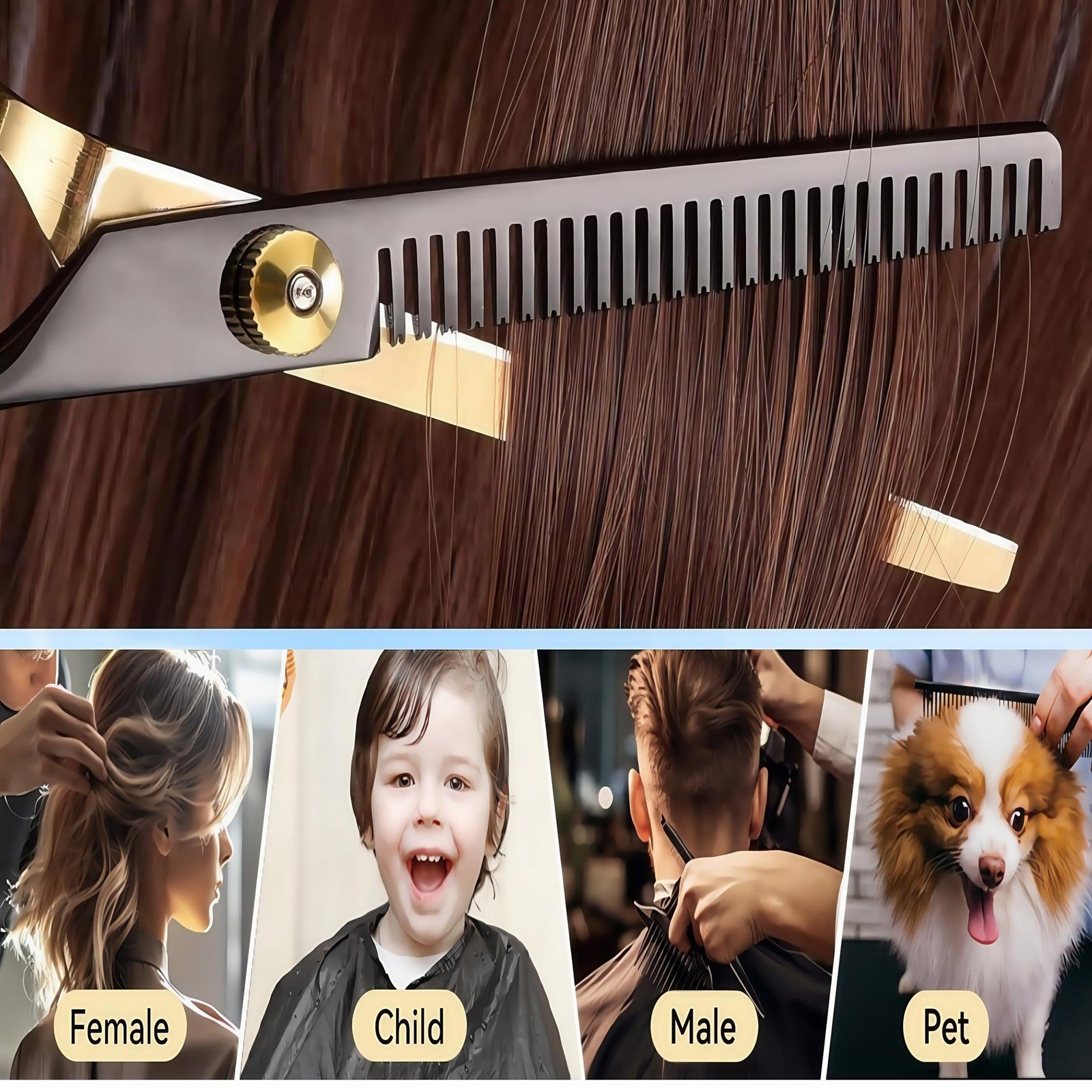 13 PCS Hair Cutting Scissors Shears Kit - 6.5 Inch Scissors for Men/Women/Kids