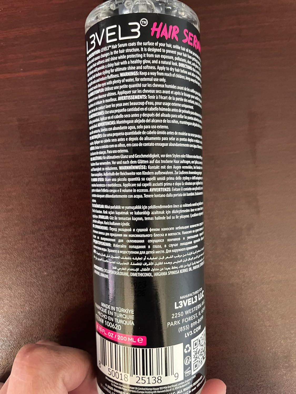 Level 3 Hair Serum - Repairs Your Damaged Hair - Softens and Smoothing - Level Three Hair Smoothing Serum - Reduces Frizziness