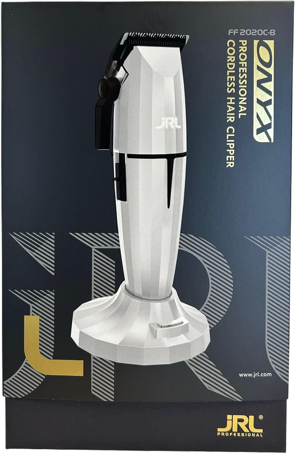 JRL GHOST Professional Cordless Hair Clipper - W/Cool Blade Technology for Men'S Grooming - Rechargeable, Quiet, up to 7500 RPM, 5HR Run Time, Equipped W/Fade Blade & Reset IQ Charging Dock (White)