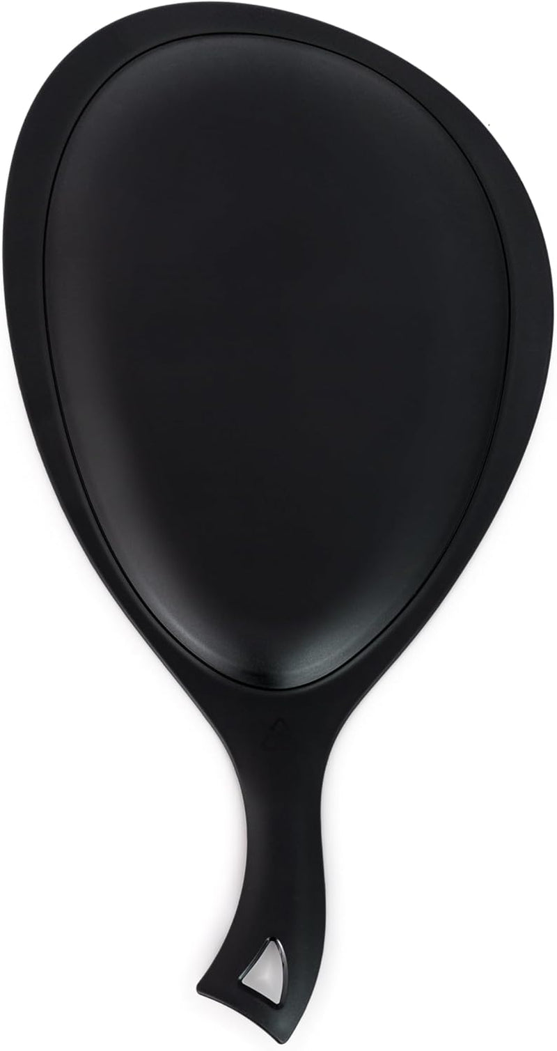 Salon Professional Extra Large Hand Mirror with Handle, 10" W X 19" L, Multi-Purpose Oval Handheld Mirror with New Distortion-Free Reflection (1, Black, Large (Pack of 1))
