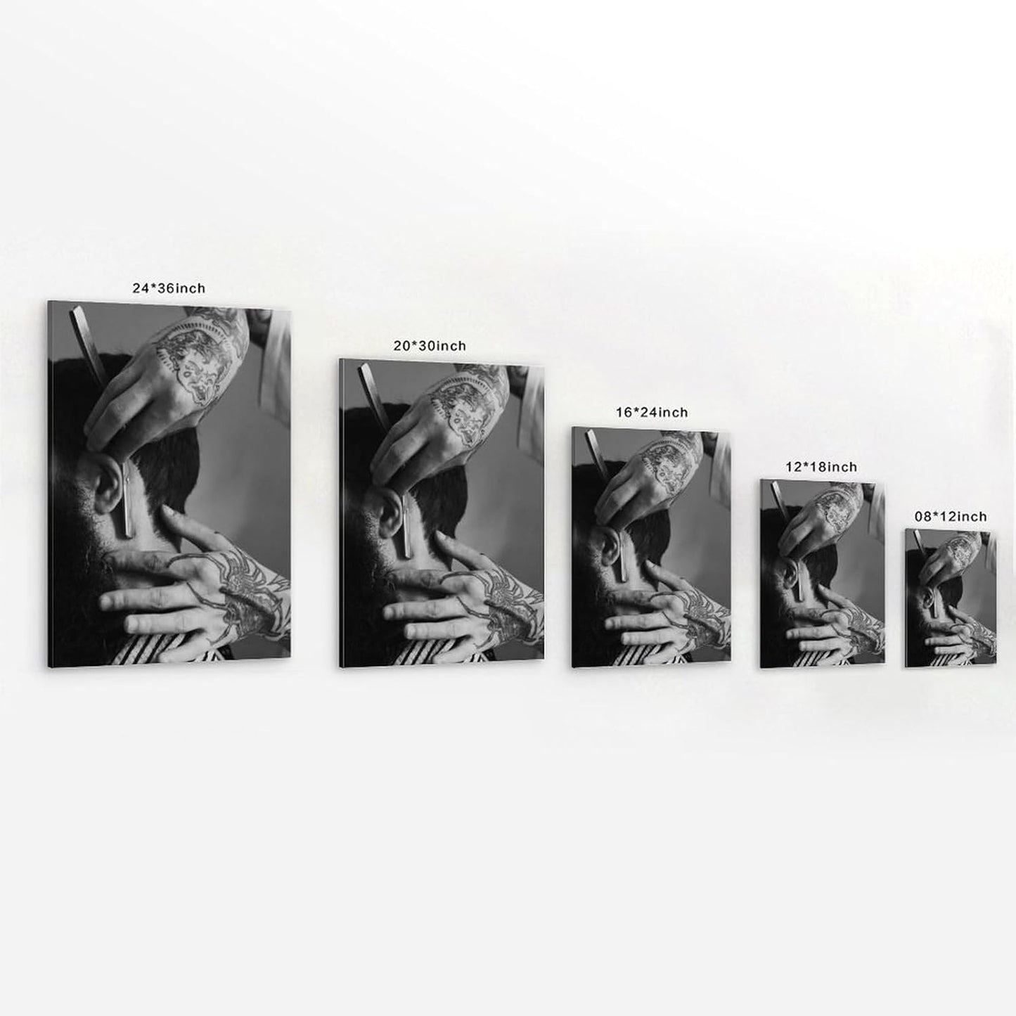 Barber Shop Barber Is Fixing His Hair Posters Decorative Painting Modern Picture Canvas Wall Art Bedroom Office Living Room Bedroom Bathroom Wall Decors 08X12Inch(20X30Cm) Frame-Style