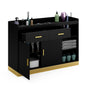 Salon Storage Cabinet Barber Station, Free Standing Hair Styling Station with Drawers, Hair Dryer Holders and Adjustable Shelves, Beauty Salon Spa Equipment