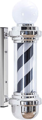 Barber Pole Rotating LED Strips Light Metal Hair Salon Sign L018 (Black&White)